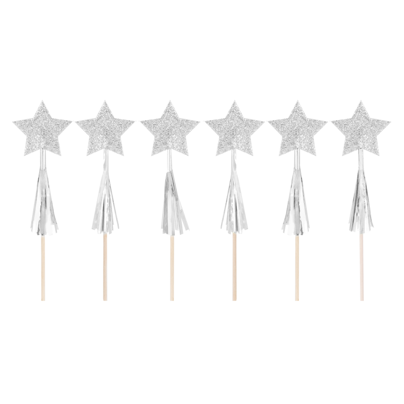 Silver Star -kakkukoristeet 6 kpl