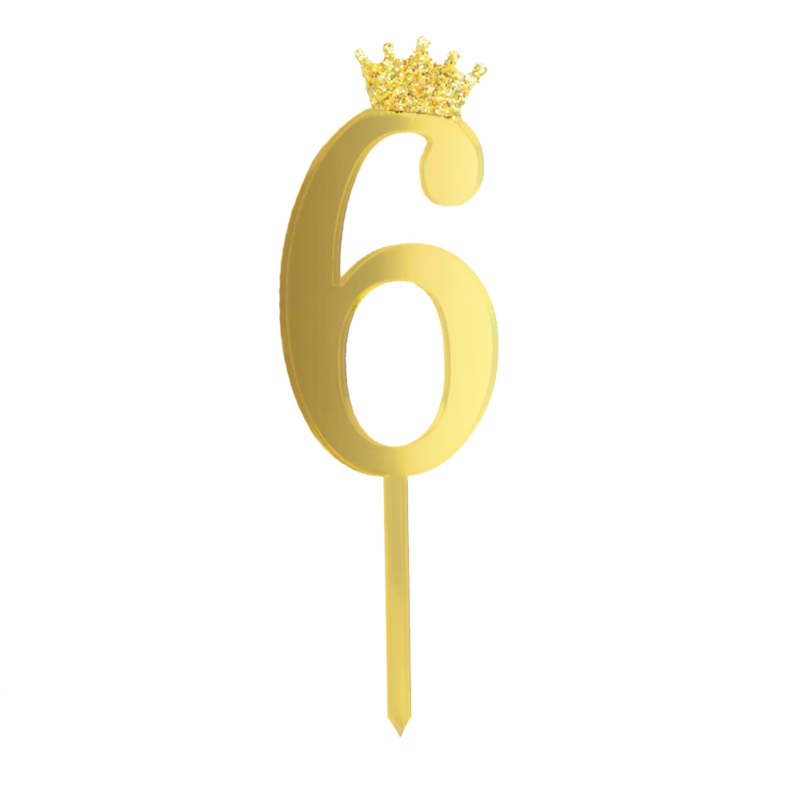Kakun koriste numero 6 kulta