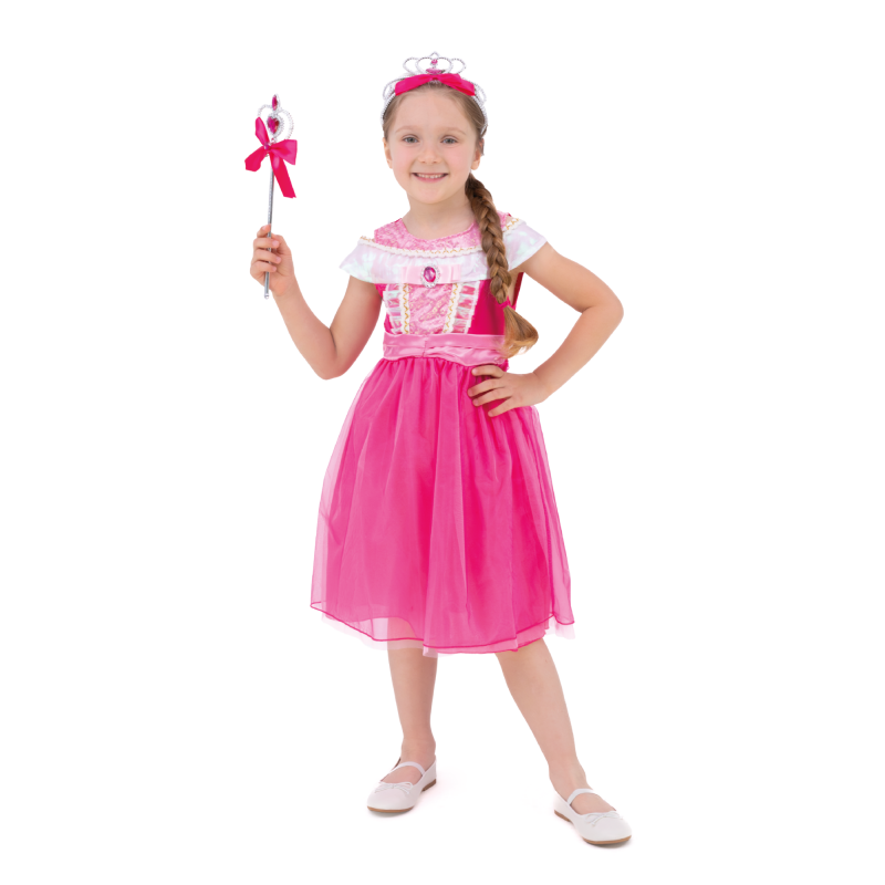 Prinsessa-pinkki mekko – koko S