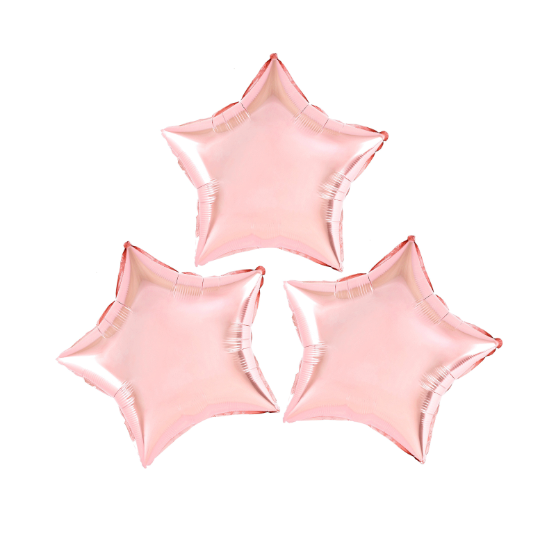 Tähti-folioilmapallot – ruusukulta – 9″ – 3 kpl