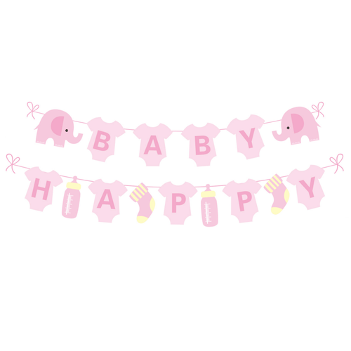 Baby shower viiri - Elephant Pink 300 cm