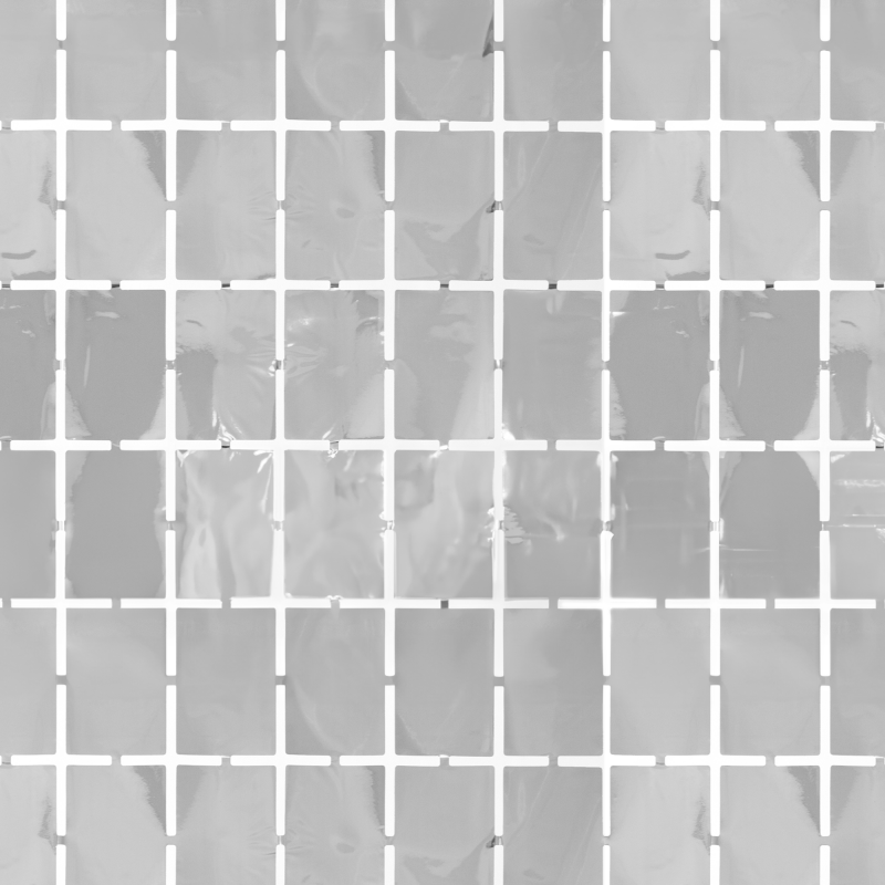 Hopeinen pienet neliöt - juhlaverho 100x200cm