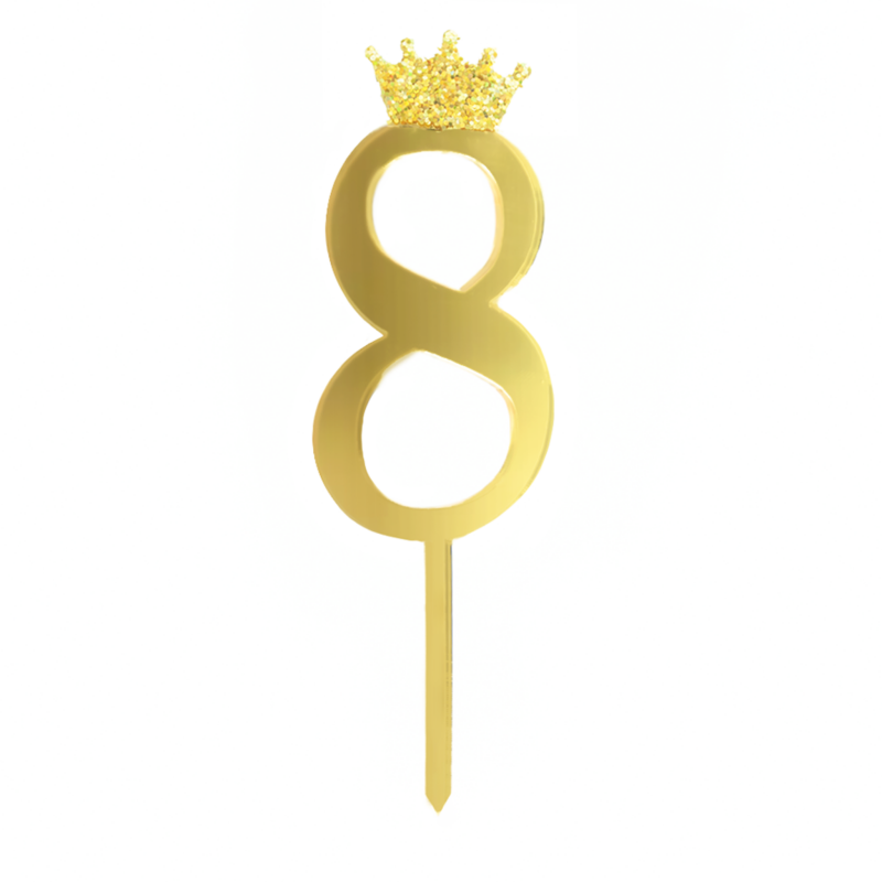 Kakun koriste numero 8 kulta