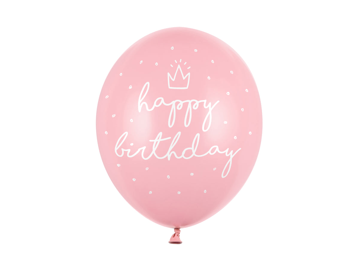 Ilmapallo Happy Birthday – Pastellivaaleanpunainen, 30 cm | Pallopajan irtovalikoima