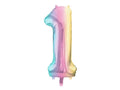 Numerofoliopallo ”1” – 86 cm – pastellisateenkaari
