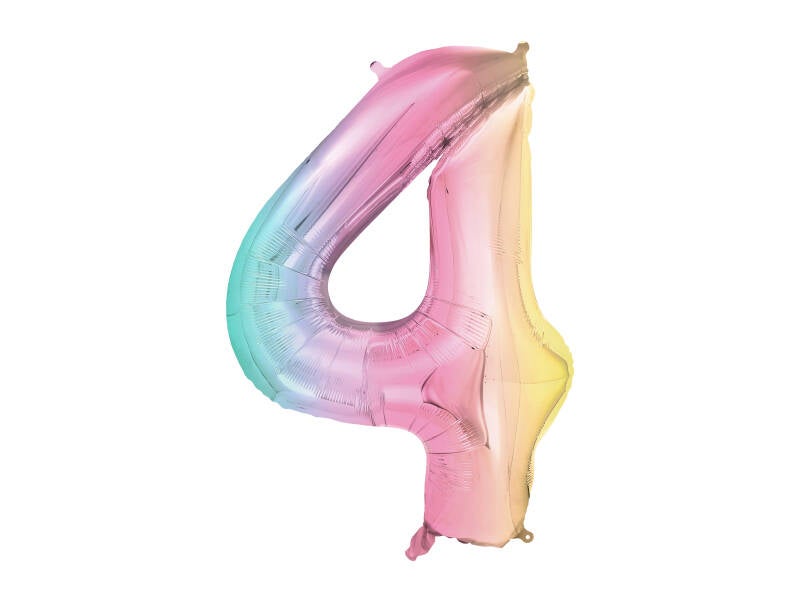 Numerofoliopallo ”4” – 86 cm – pastellisateenkaari