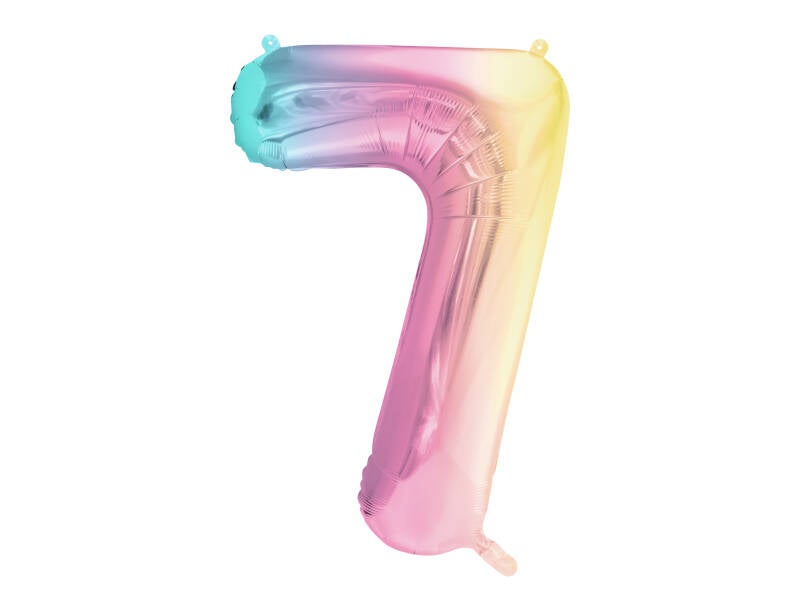 Numerofoliopallo ”7” – 86 cm – pastellisateenkaari