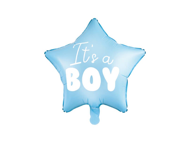 Foliopallo Tähti – It's a Boy – vaaleansininen – 48 cm