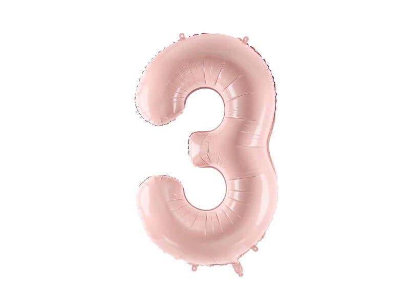 Numerofoliopallo ”3” – 72 cm – vaaleanpunainen