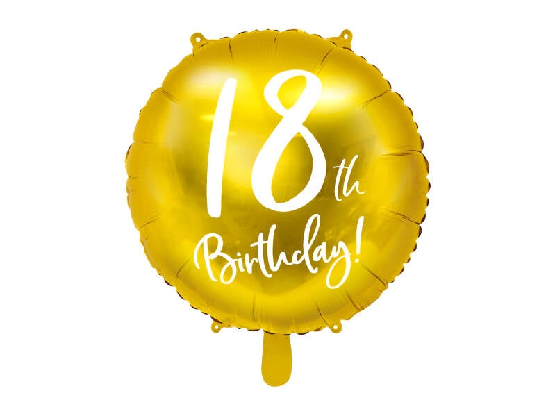 Foliopallo 18 - 80v. Birthday kulta 45 cm