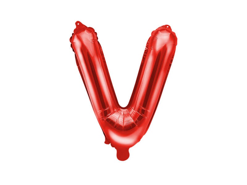 Foliopallo kirjain ″V″ – punainen – 35 cm