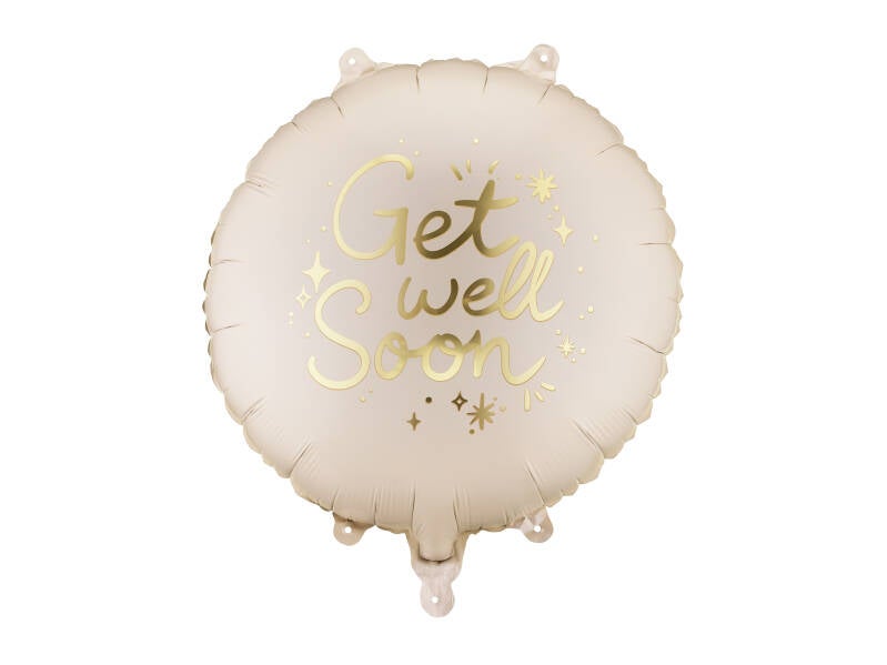Pyöreä foliopallo ″Get Well Soon″ – 35 × 35 cm