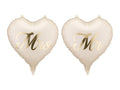 Foliopallot Sydämet MR & MRS – 45 cm – beige/kulta