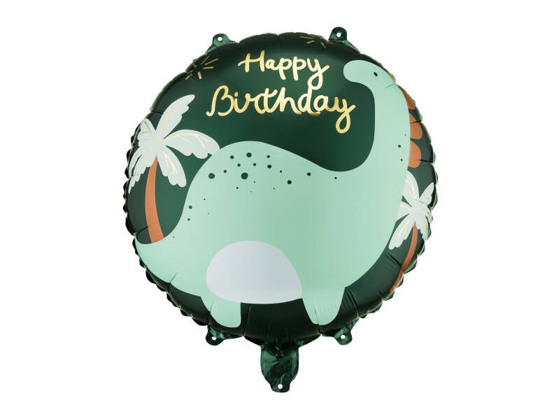 Pyöreä foliopallo Brontosaurus Happy Birthday – 35 x 35 cm