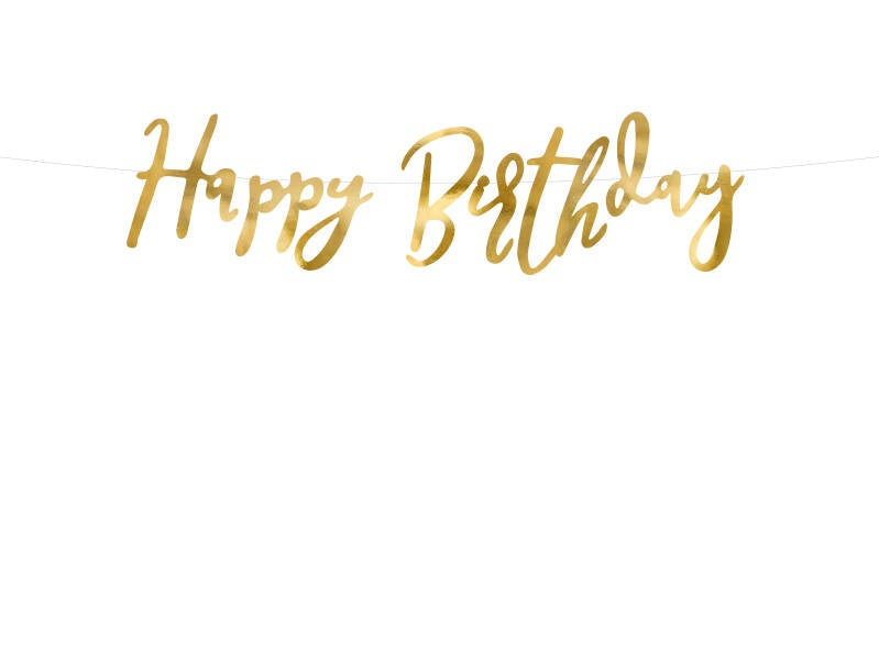 Happy Birthday -banneri kulta 16 – 5 x 62 cm