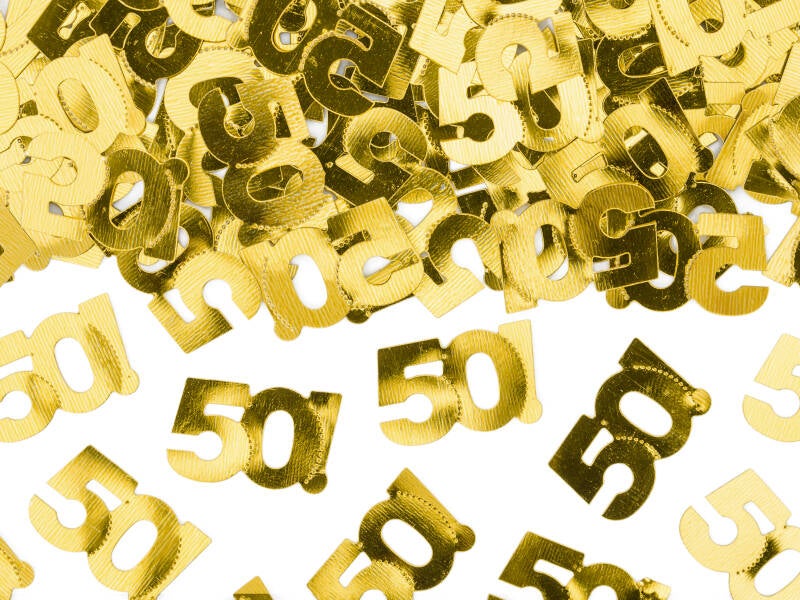 Metallikonfetti 50 vuotta kulta 15 g