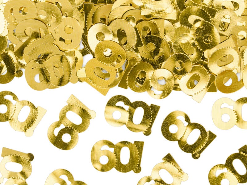 Metallikonfetti 60 vuotta kulta 15 g