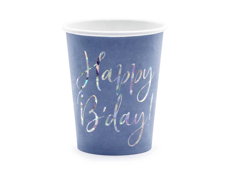 Paperimukit Happy B'day! – tummansininen – 220 ml