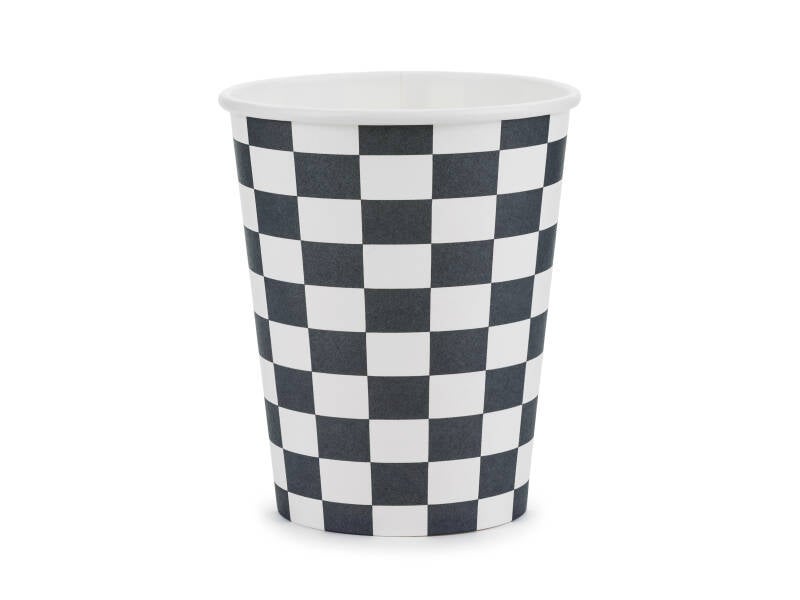 Pahvimukit Checkered Flag – 220 ml – värilajitelma