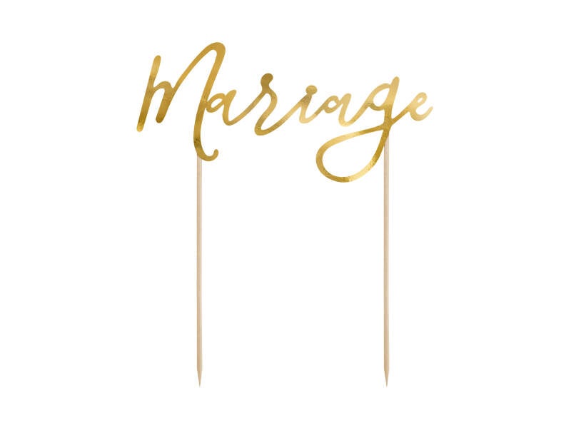 Kakkukoriste ″Mariage″ – kulta – 22 – 5 cm