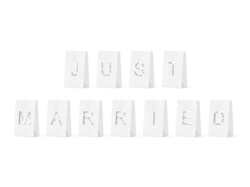 Lyhtypussit kynttilöille – Just Married – 11 – 5 x 19 x 7 cm