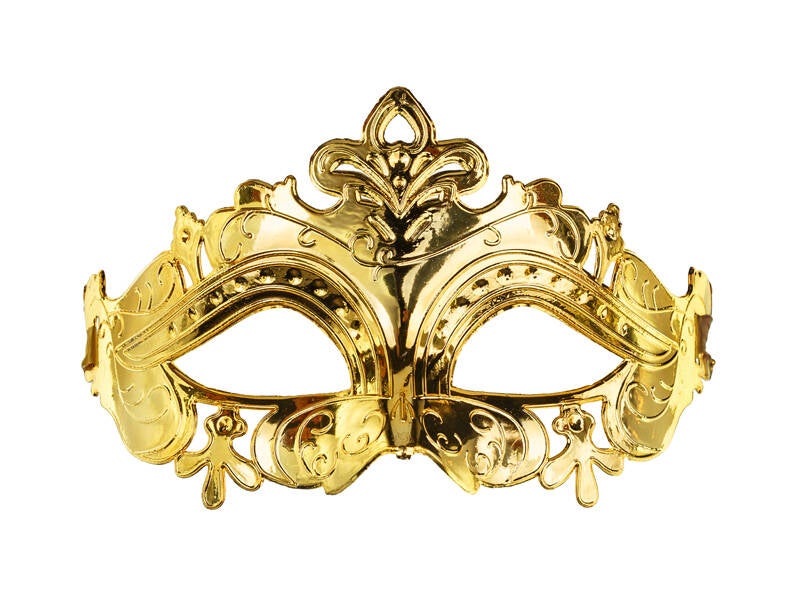 Karnevaalinaamio – Kulta – 17 × 9 cm