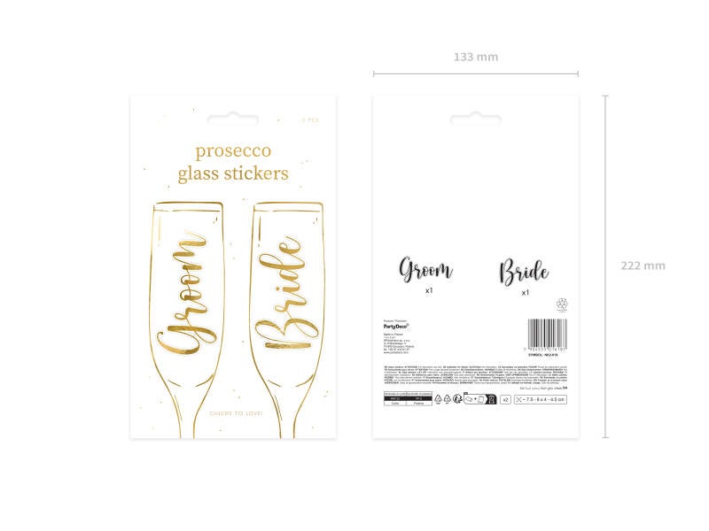 Lasitarrat ″Bride & Groom″ – kulta – 2 kpl