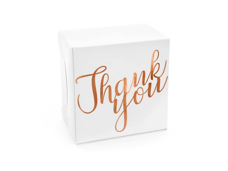 Koristeelliset kakkurasiat – Thank You – ruusukulta – 14 × 8 – 5 × 14 cm