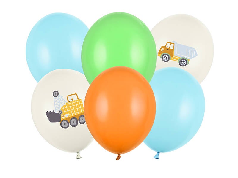 Ilmapallot Työkoneet – Värimix – 30 cm – 6 kpl