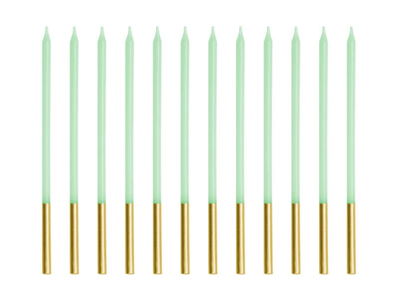 Syntymäpäiväkynttilät – vaaleanvihreä – 14 cm