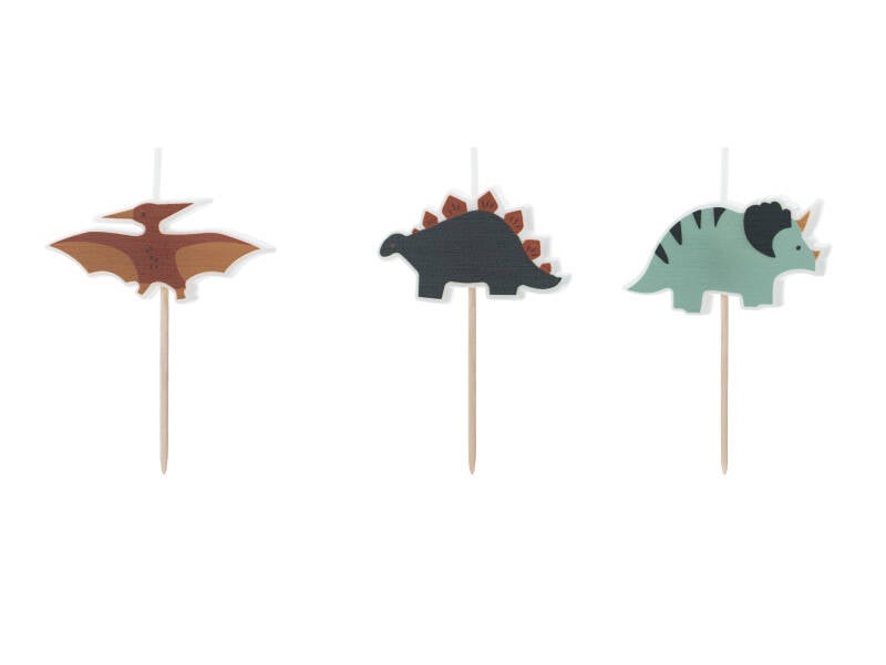 Syntymäpäiväkynttilät Dinosaurs – 3 cm – värilajitelma