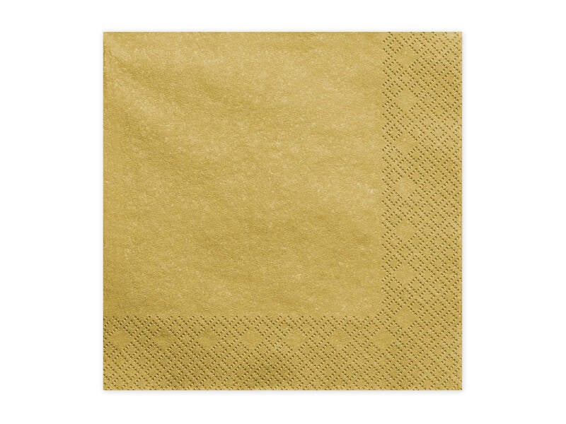 Paperiservetit – Metallinhohtoinen kulta – 33 × 33 cm – 20 kpl