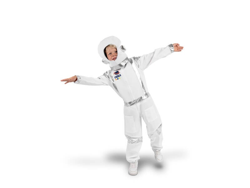 Astronauttiasu – valkoinen – koko 116–128 cm