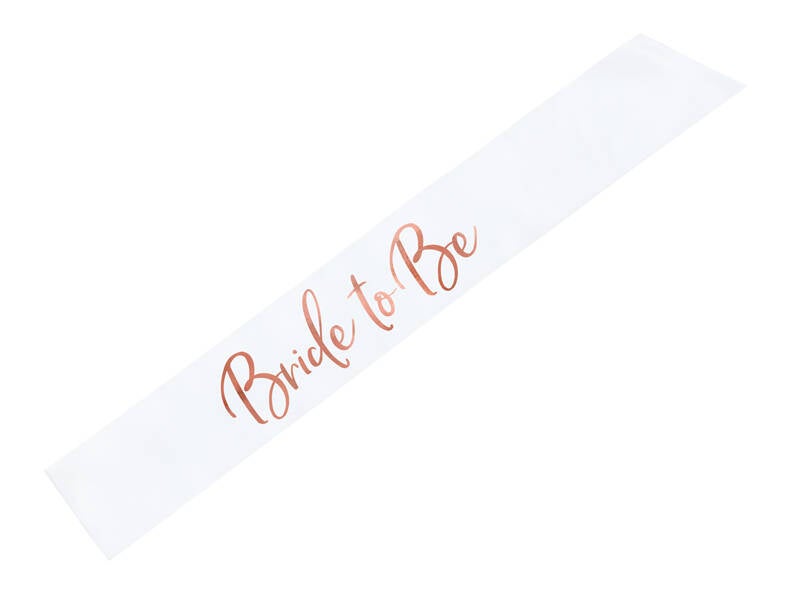 Bride to Be -olkanauha – Valkoinen/ruusukulta – 75 cm