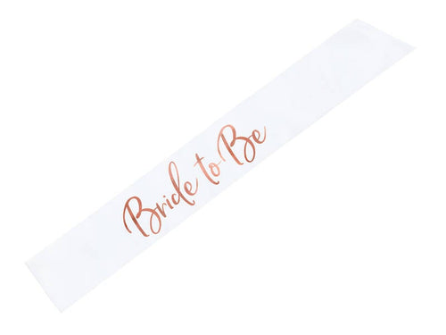 Bride to Be -olkanauha – Valkoinen/ruusukulta – 75 cm