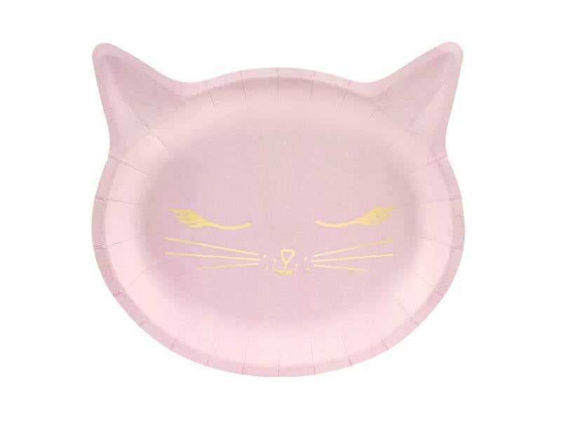 Kissa-aiheiset paperilautaset – 22 × 20 cm