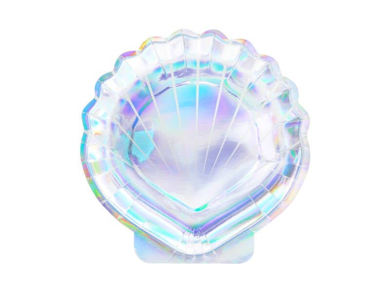Pahvilautaset Mermaid – Simpukka – helmiäishohtoinen – 18 – 5 cm