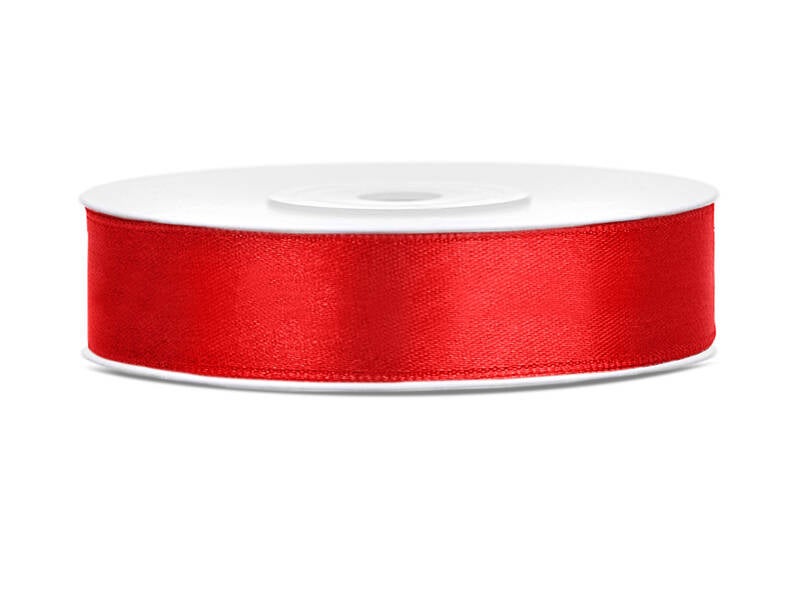 Satiininauha – Punainen – 12 mm × 25 m