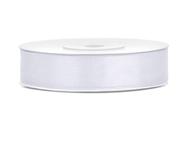 Satiininauha – Valkoinen – 12 mm × 25 m