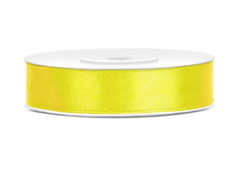 Satiininauha – Keltainen – 12 mm × 25 m